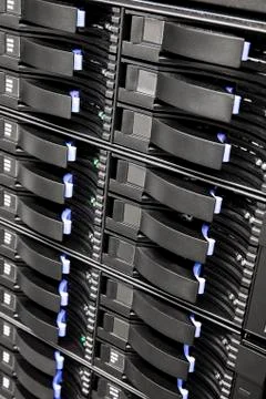 Large SAN storage in data center Stock Photos