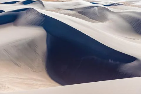 Large sand dune in the evening at sunset, shadow side, Great Sand Dunes Nat.. Stock Photos