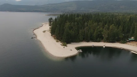 Large sandy beach in BC Stock Footage 87437598