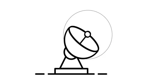 Large Satellite Dish Transmitting Vídeo Stock 335637527