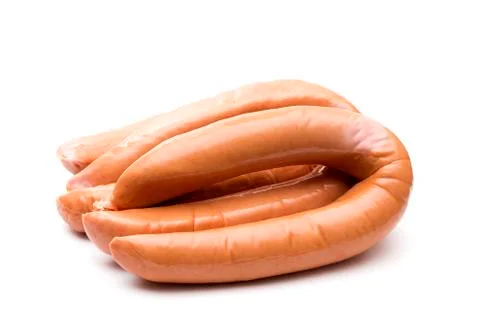 Large Sausage on a White Background Stock Photos