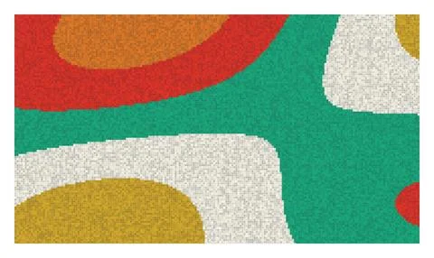 Large scale abstract fluid art composition with organic shapes in retro col.. Stock Illustration