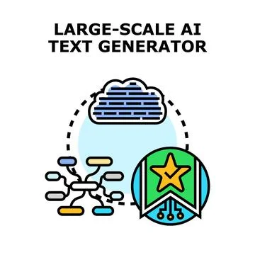 Large scale ai text generation system concept Ilustración de archivo