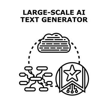 Large scale ai text generation system concept Stock Illustration