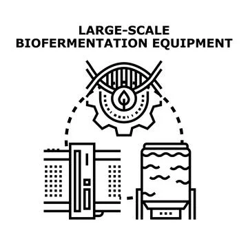 Large scale biofermentation equipment for biochemical production process Stock Illustration