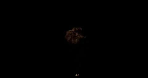 Large Scale Cinematic Explosion with Heavy Smoke Layer On Black Background Vídeo Stock 333190292