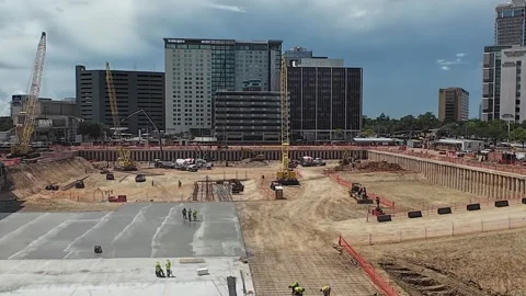Large-scale Construction Project at Texas Medical Center Stock Footage 344765750
