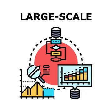 Large scale data analysis and digital process optimization Stock Illustration
