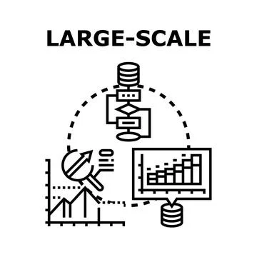 Large scale data analysis and digital process optimization Stock Illustration
