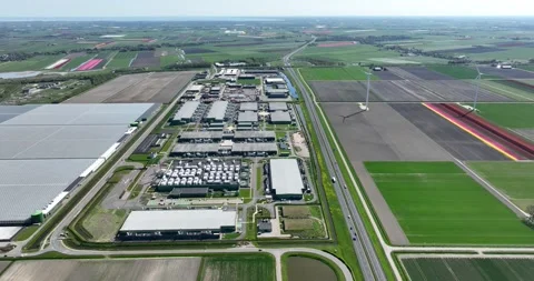Large scale data center, bits and bytes, server space, cloud services, building Stock Footage 310355827