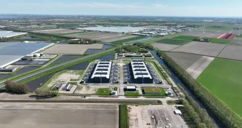 Large scale data center, datacenter, computing center, server space, industrial Stock Footage 312171605