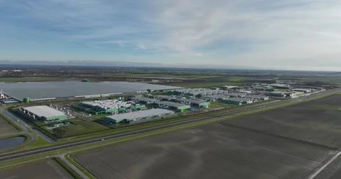 Large scale data center in North Holland, Middenmeer, internet infrastructure 스톡 동영상 302197245