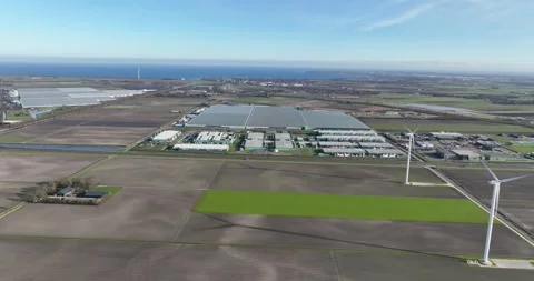 Large scale data center in North Holland, Middenmeer, The Netherlands. Stock Footage 303517438