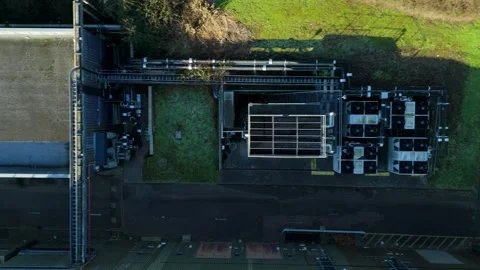Large scale Data Center, Quantum computing IT cloud storage, Aerial view Stock Footage 326166825
