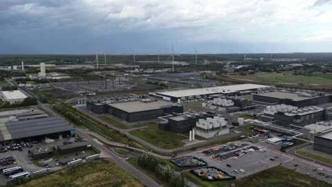 Large-scale data center under construction in Saint Ghislain, Belgium. 스톡 동영상 317294476