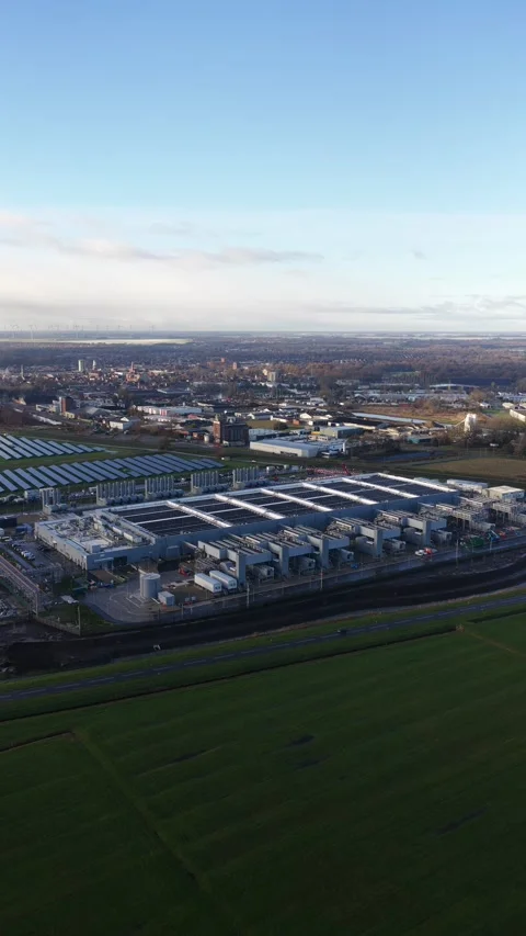 Large Scale Data Center Winschoten Netherlands Stock Footage 325334568