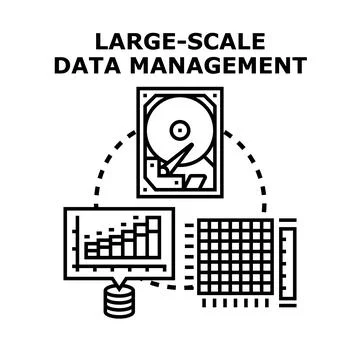 Large scale data management and big data processing Stock Illustration
