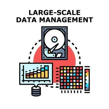 Large scale data management and big data processing Stock Illustration