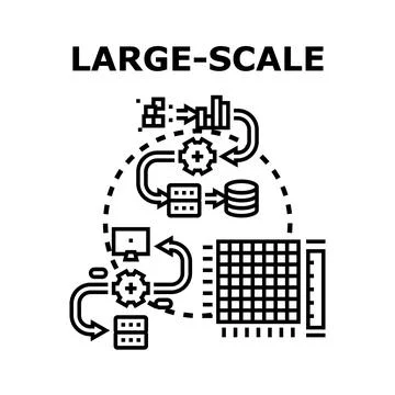 Large scale data processing and network architecture 스톡 일러스트