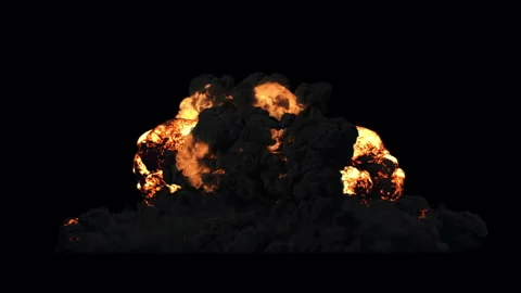 Large scale Explosion created with Fume fx with Alpha Stock Footage 170673271