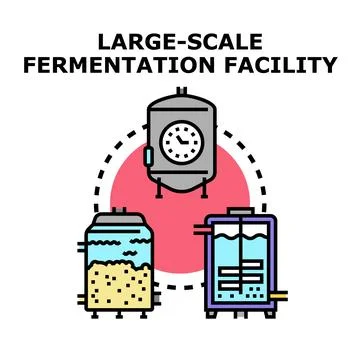 Large scale fermentation facility concept for biotechnology production Stock Illustration