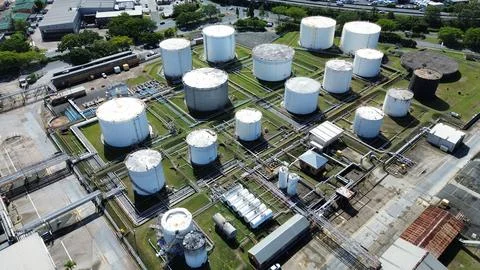 Large Scale Fuel Storage Terminal Stock Photos