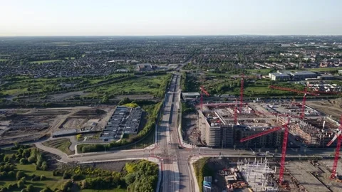 Large scale housing development at Seven Mills Dublin captured by aerial drone Stock Footage 341761303