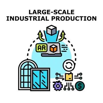 Large scale industrial production concept vector illustration Stock Illustration