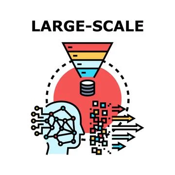Large scale information processing and data management Illustrazione stock