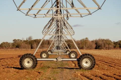 Large scale irrigation of a field in Spain Stock Photos