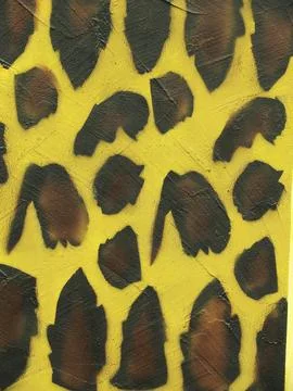 Large-scale leo pattern in the colours yellow, brown and black Foto stock