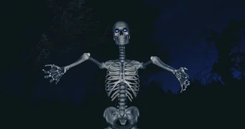 Large scale moving Skeleton in blue tint 動画素材 289303458