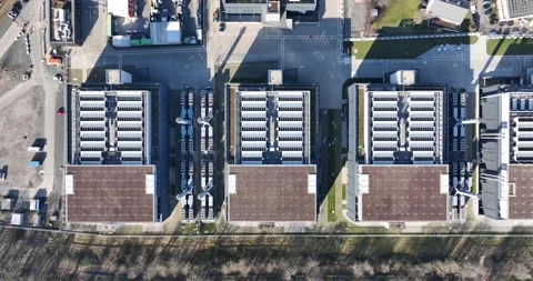Large scale, multi building redundant, data center, computing centers, AI Vídeos de archivo 308772191