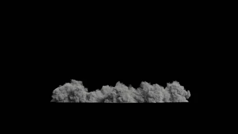 Large-scale smoke explosion on the ground, dust waves Stock Footage 160454371