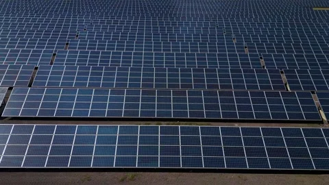 Large Scale Solar Energy Facility Stock Footage 337403214