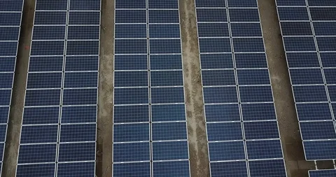 Large scale solar farm Stock Footage 96145217