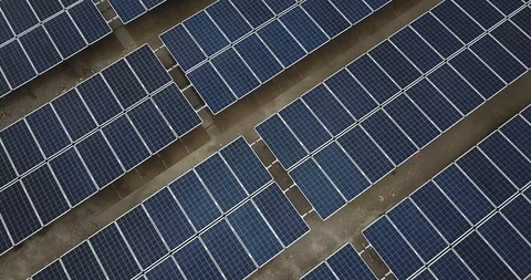 Large scale solar farm Stock Footage 96145611