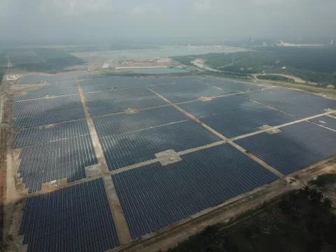 Large scale solar farm Stock Photos