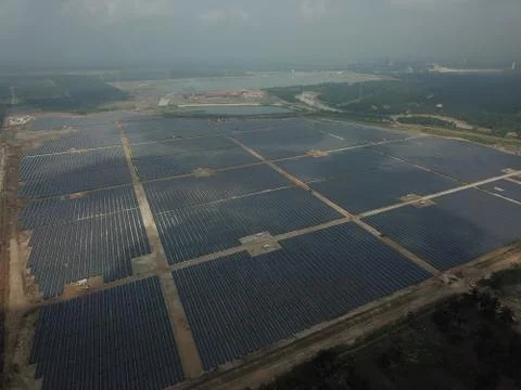 Large scale solar farm Stock Photos