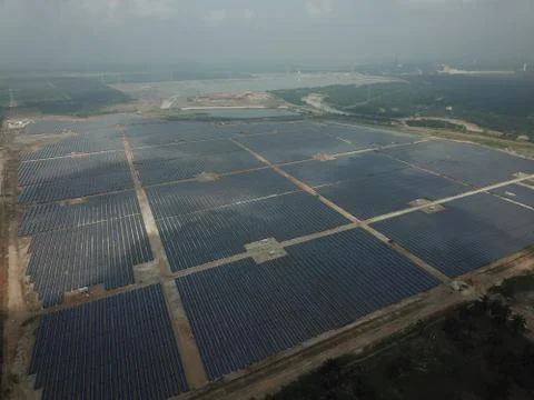 Large scale solar farm Stock Photos