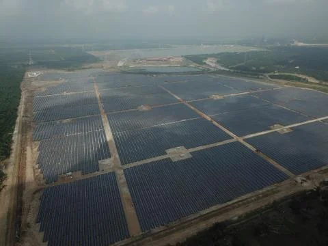 Large scale solar farm Stock Photos
