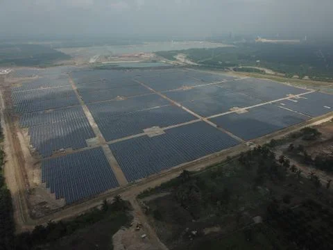 Large scale solar farm Stock Photos