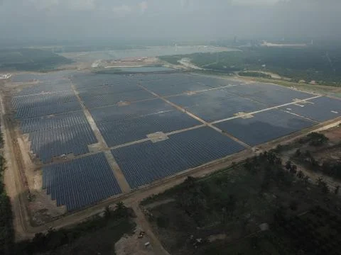Large scale solar farm Stock Photos