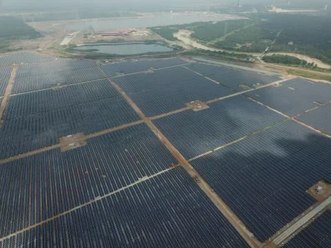 Large scale solar farm Stock Photos
