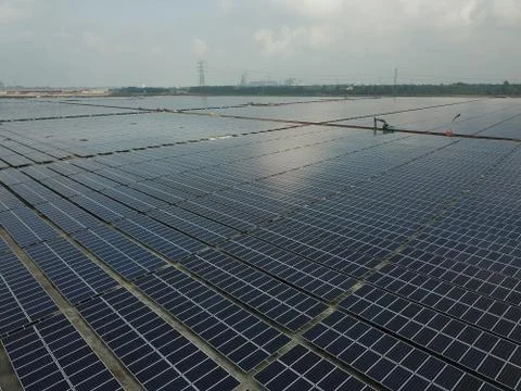 Large scale solar farm Stock Photos