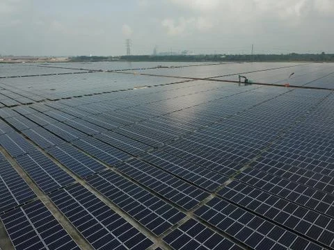 Large scale solar farm Stock Photos