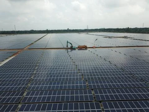 Large scale solar farm Stock Photos