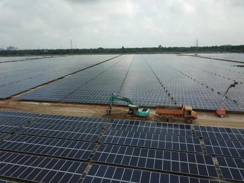 Large scale solar farm Stock Photos
