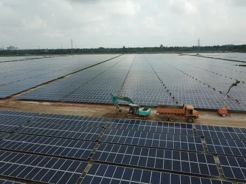 Large scale solar farm Stock Photos