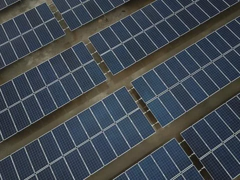 Large scale solar farm Stock Photos